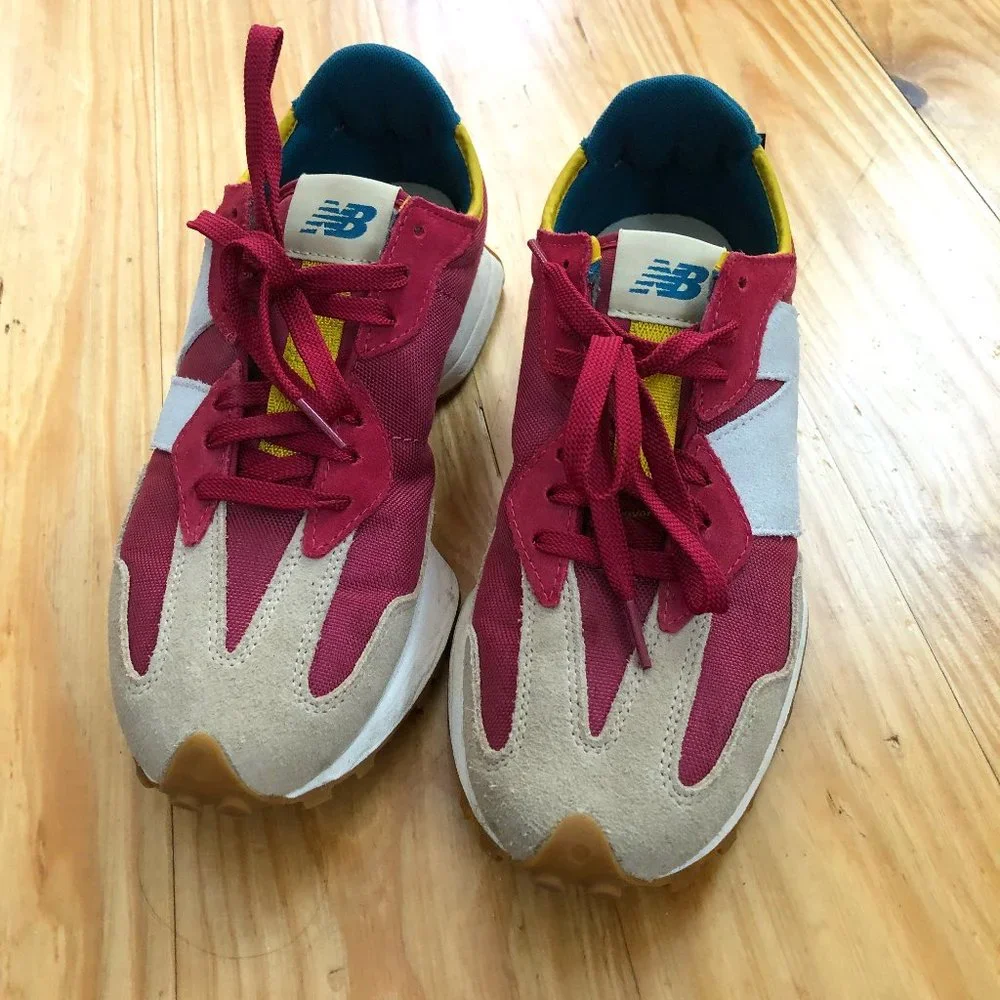 New Balance 327 Mens Size 10 Maroon and Tan - Picture 1 of 3